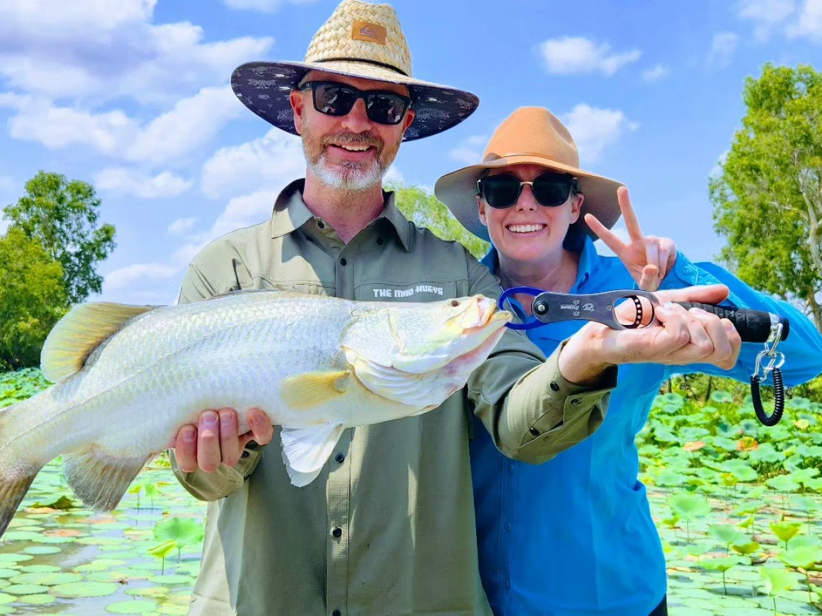 Couple barra fishing