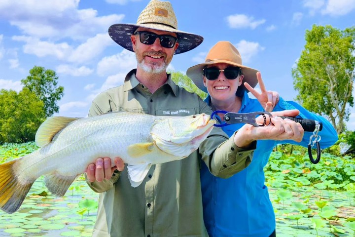 Couple barra fishing