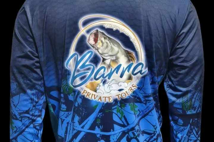 a man in a blue shirt